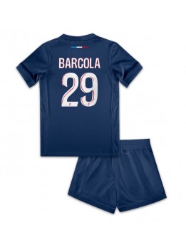 Billige Paris Saint-Germain Bradley Barcola #29 Hjemmedraktsett Barn 2024-25 Kortermet (+ Korte bukser)